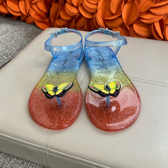 ❣️🆕 BETSEY JOHNSON Tabby Butterfly Flat Jelly Sandals❣️ - Picture 4 of 11